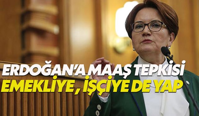 Meral Akşener'den Erdoğan'a maaş tepkisi